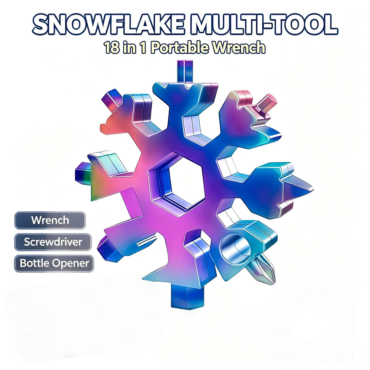 18‑in‑1 Snowflake Multi‑tool Stainless Steel Portable Wrench ❄️