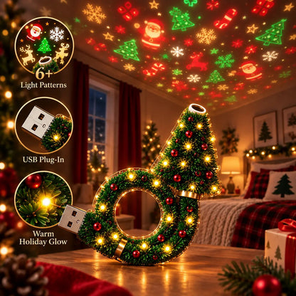 USB Plug-In Christmas Projector Night Light, 6+ Holiday Pattern Ceiling Lamp🎄