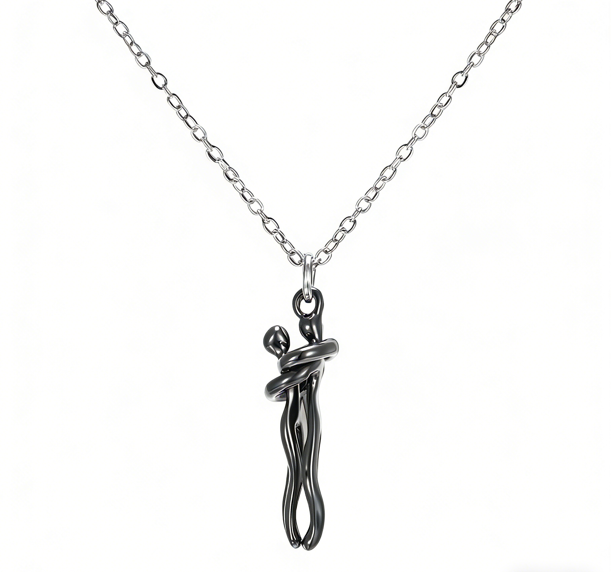 Sweet Embrace Pendant, Adjustable Silver Chain