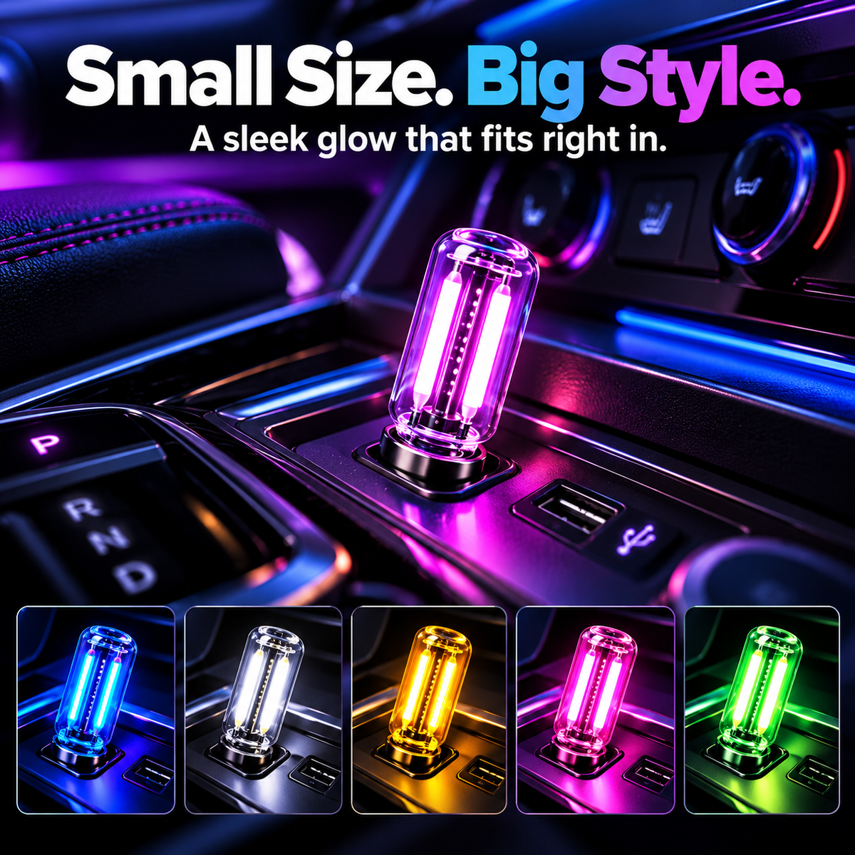 Dimmable USB Car Night Light | Touch-Control LED Accent Light