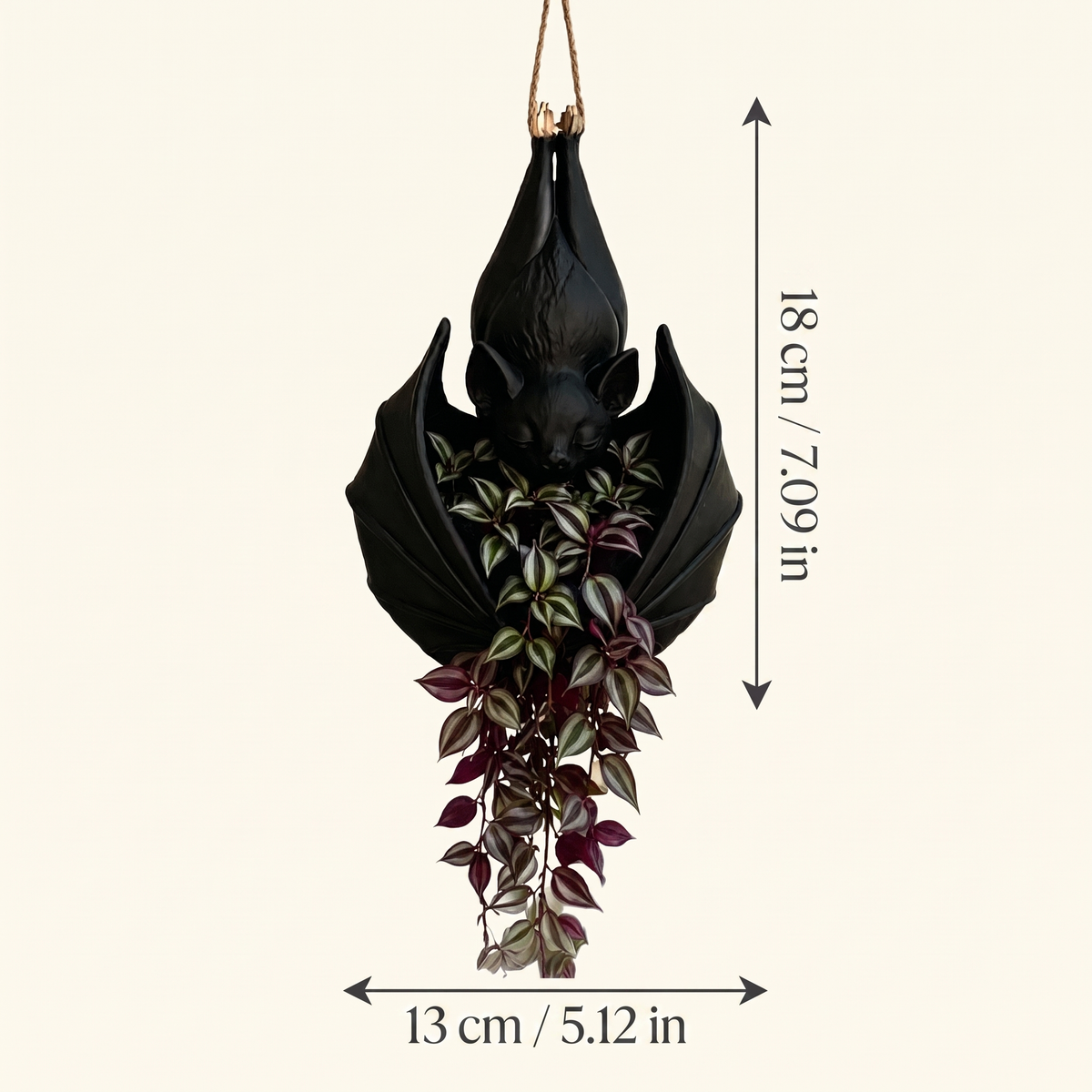 Hanging Bat Flower Pot Halloween Yard Decoration
