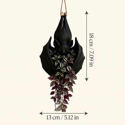 Hanging Bat Flower Pot Halloween Yard Decoration