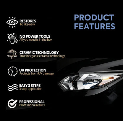 🚘 Automotive Headlamp Restoration Fluid, Clears Oxidation, Yellowing & UV Protection