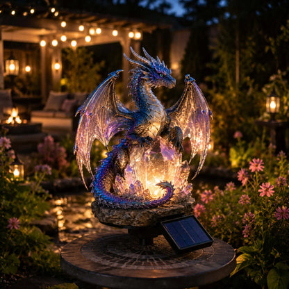 Amethyst Crystal Dragon Solar Garden Light