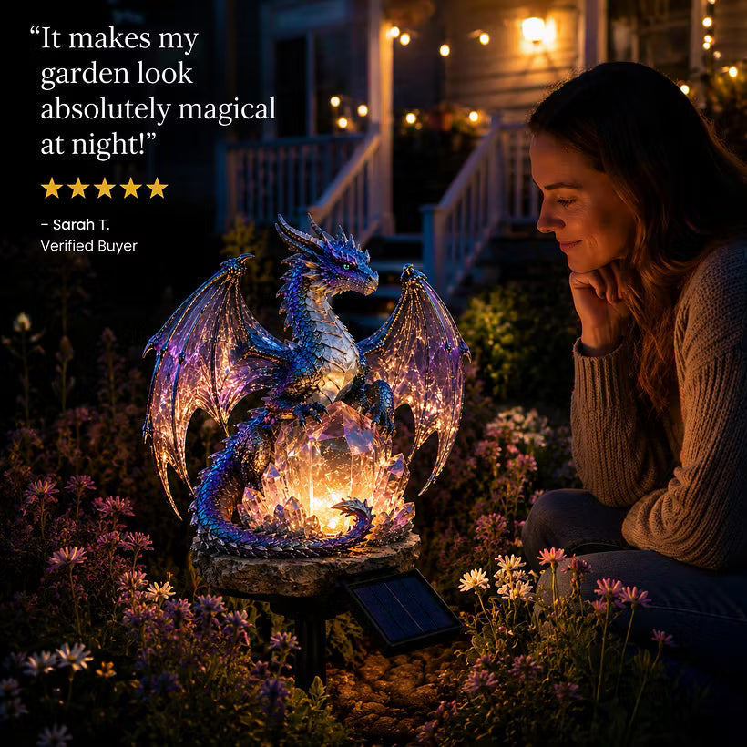Amethyst Crystal Dragon Solar Garden Light