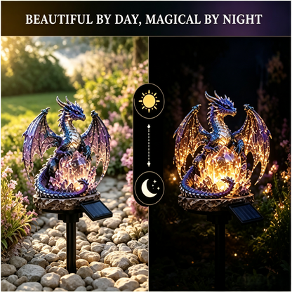 Amethyst Crystal Dragon Solar Garden Light