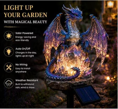 Amethyst Crystal Dragon Solar Garden Light