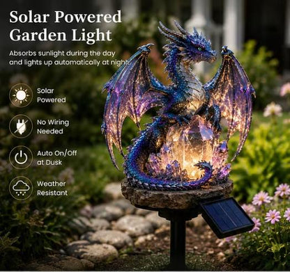 Amethyst Crystal Dragon Solar Garden Light