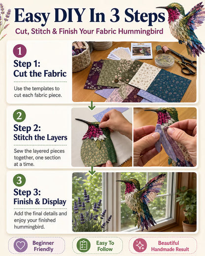 3D Patchwork Bird DIY Craft Kit – Create a Layered Fabric Bird Worth Displaying