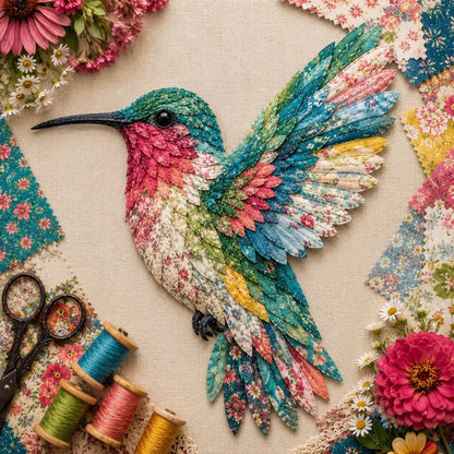3D Patchwork Bird DIY Craft Kit – Create a Layered Fabric Bird Worth Displaying