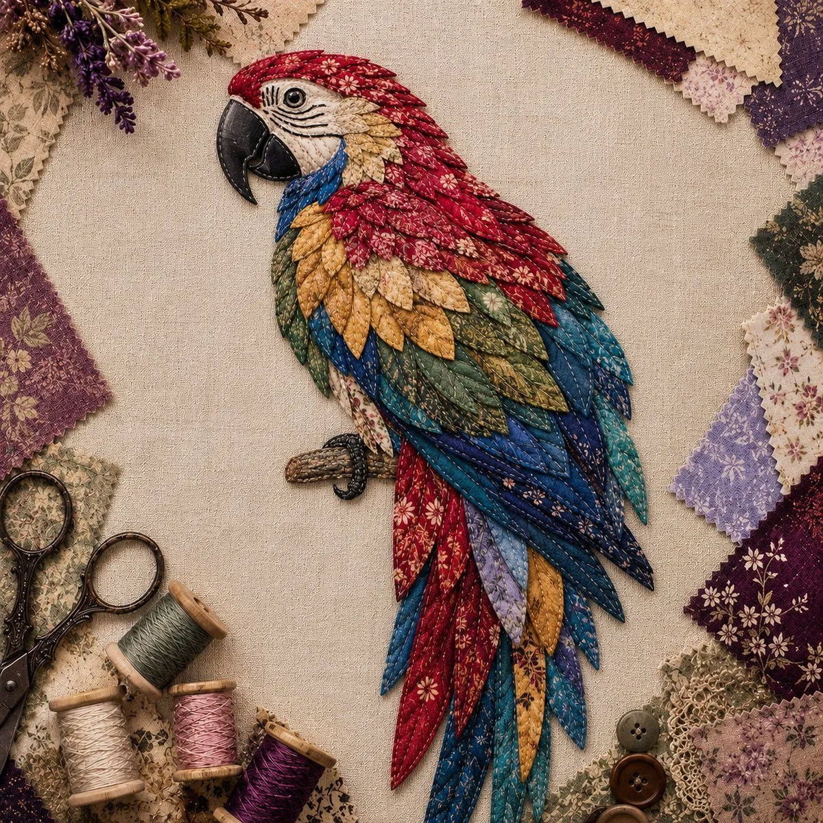 3D Patchwork Bird DIY Craft Kit – Create a Layered Fabric Bird Worth Displaying