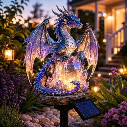 Amethyst Crystal Dragon Solar Garden Light