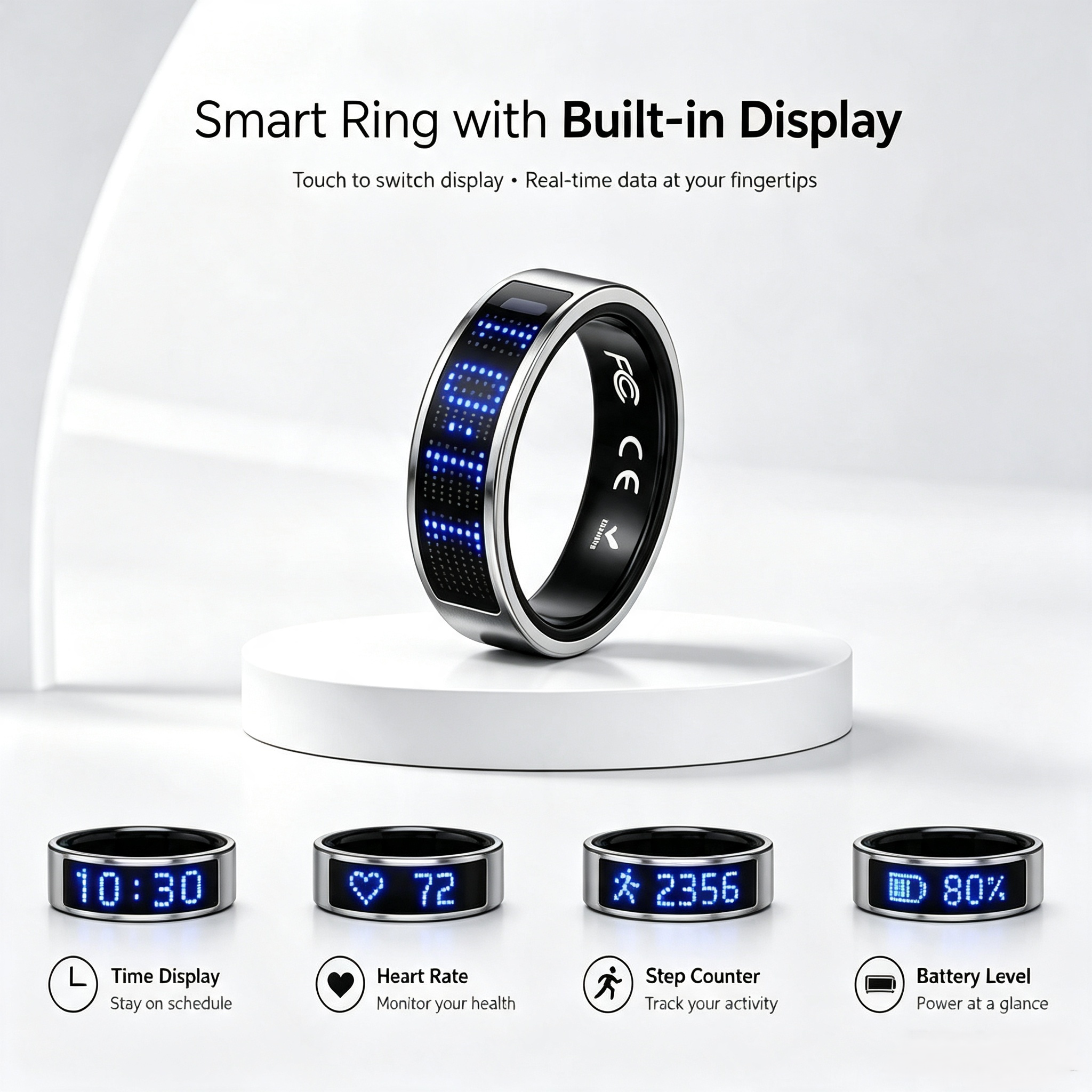 Smart Ring — Track Sleep, Heart Rate & Recovery 24/7. View Health Data Without Your Phone