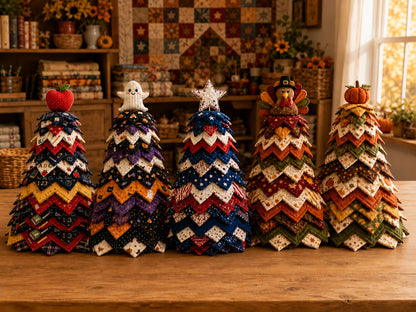 Americana Christmas Tree Quilt Kit – Easy Layered Fabric Holiday Décor for Quilting Lovers