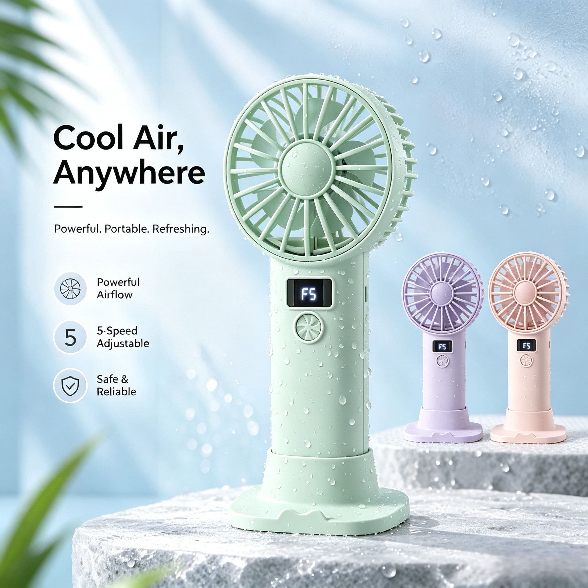 🌬️ Portable Desk Fan With Phone Stand