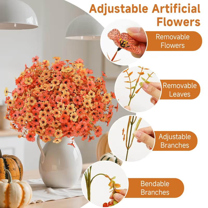 🍁UV-Resistant Artificial Daisy Flowers for Fall Decor Halloween