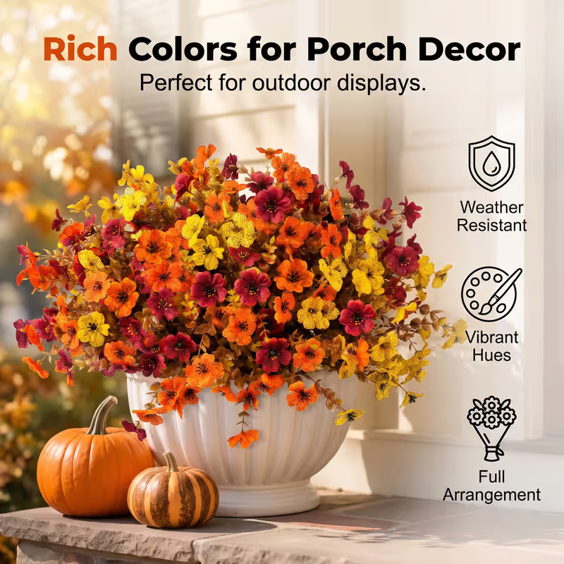 🍁UV-Resistant Artificial Daisy Flowers for Fall Decor Halloween
