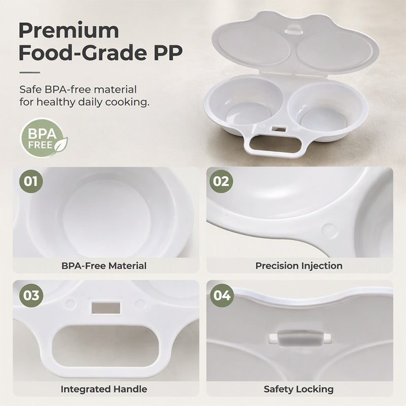 ⏰Microwave Egg Poacher –  Dual‑cavity, non‑stick & easy clean