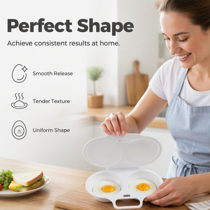 ⏰Microwave Egg Poacher –  Dual‑cavity, non‑stick & easy clean