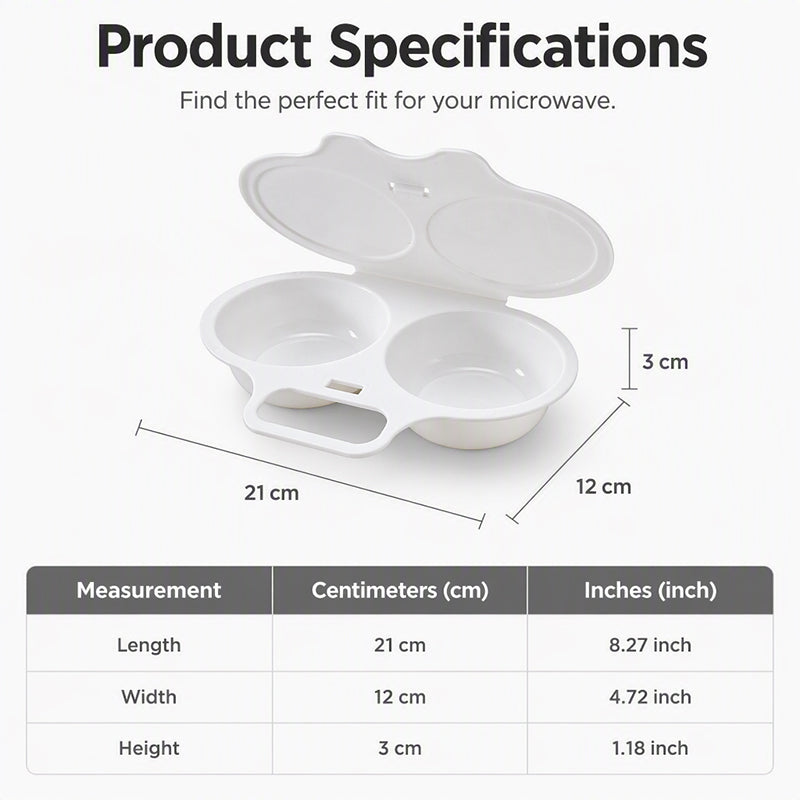 ⏰Microwave Egg Poacher –  Dual‑cavity, non‑stick & easy clean