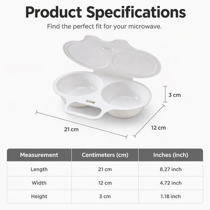 ⏰Microwave Egg Poacher –  Dual‑cavity, non‑stick & easy clean