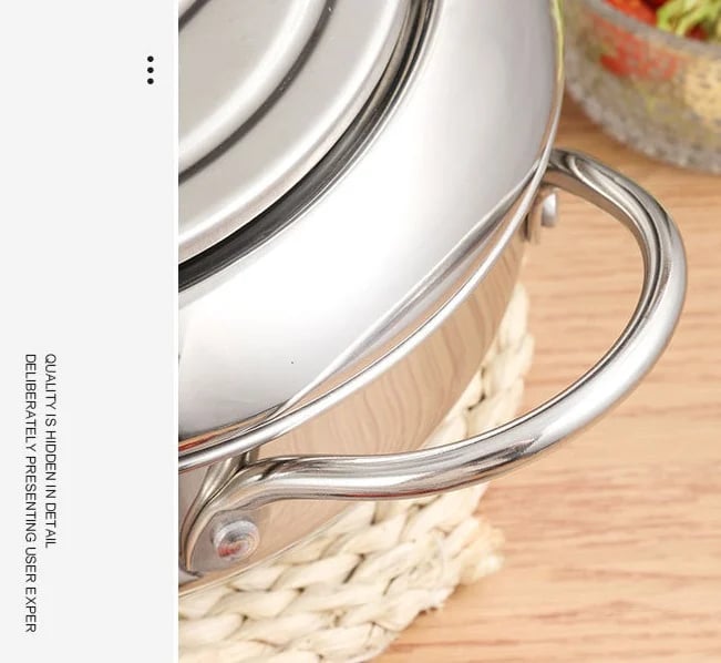 304 Stainless Steel Tempura Fryer Pot – Thermometer, Drain Rack, Deep‑Body ✨