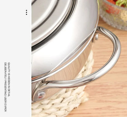 304 Stainless Steel Tempura Fryer Pot – Thermometer, Drain Rack, Deep‑Body ✨