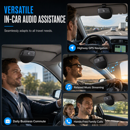 Car Sun Visor Bluetooth Speakerphone – Vibration Auto Power On, Hands-Free Calls 📞